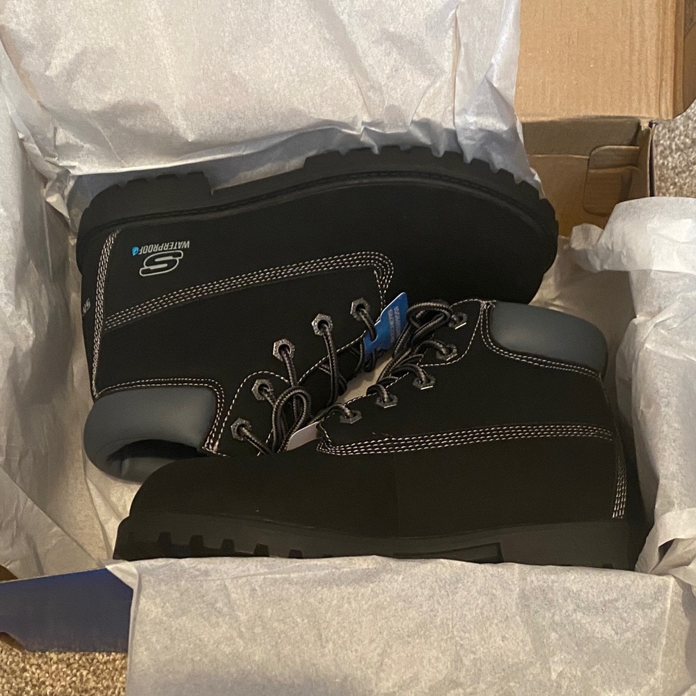 Skechers Kids Black Ankle Boots with Padded Collar